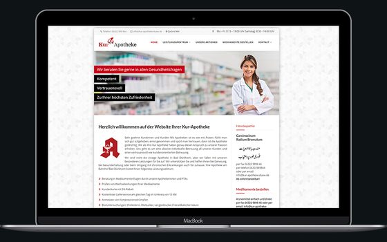 Website der Kur-Apotheke Bad Dürkheim