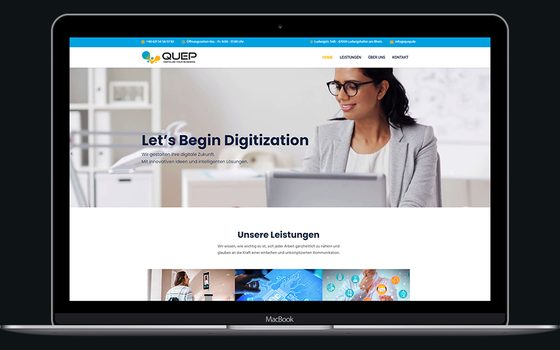 Website von QUEP, IT-Dienstleister aus Ludwigshafen
